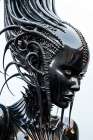 Alien woman covered in ferrofluid. AI Generated. Art Print